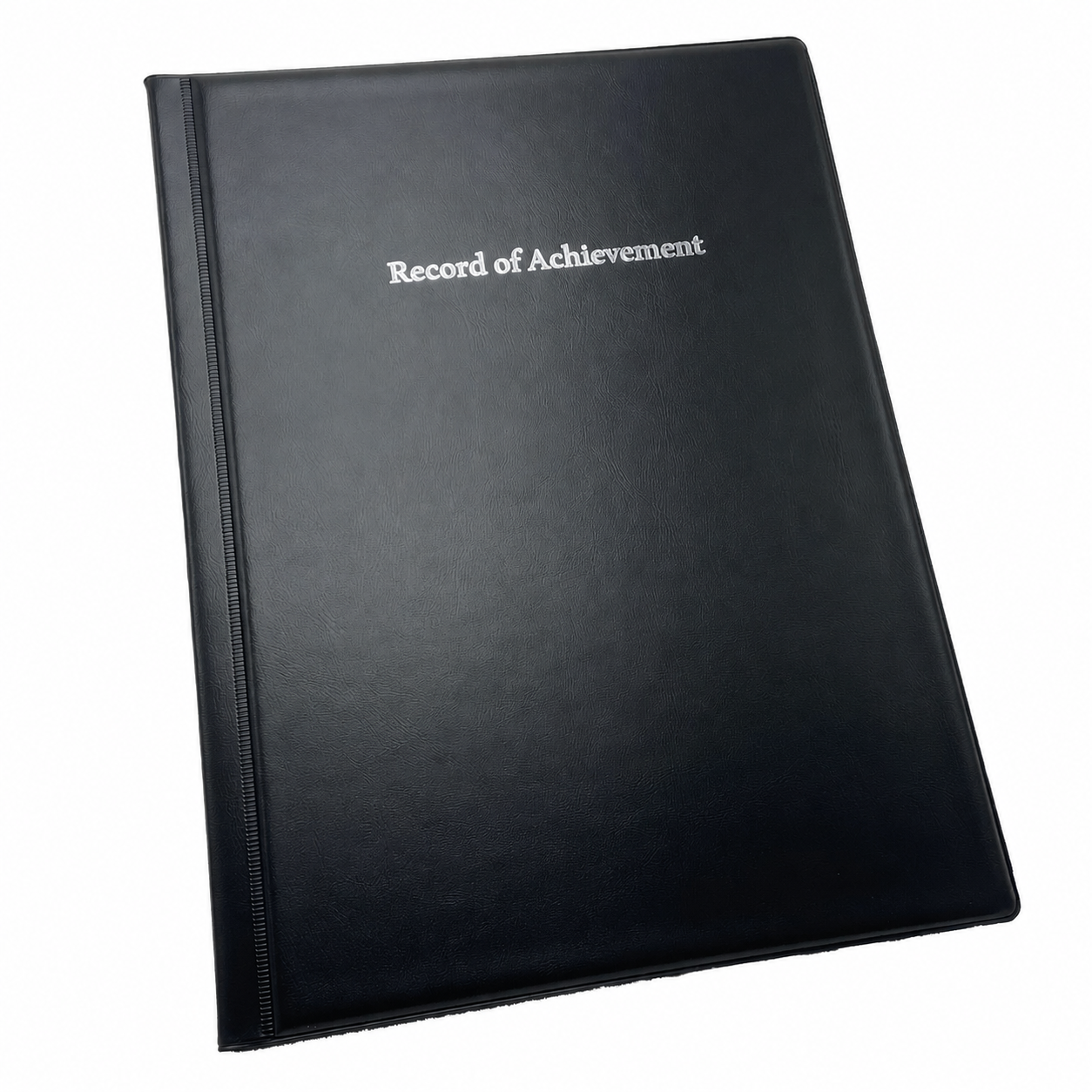 Record of Achievement Folder - Black - Silver Print