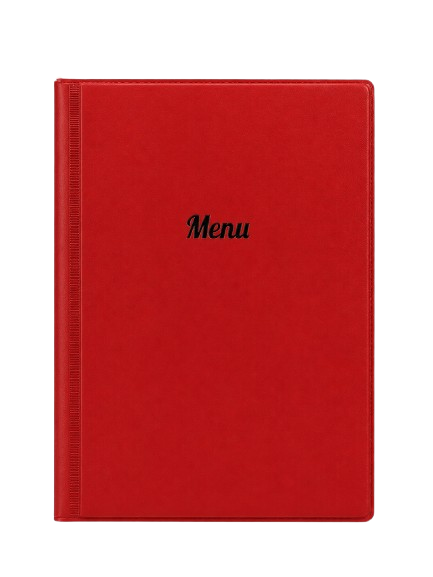 A5 Menu Holder - Red - Black Print