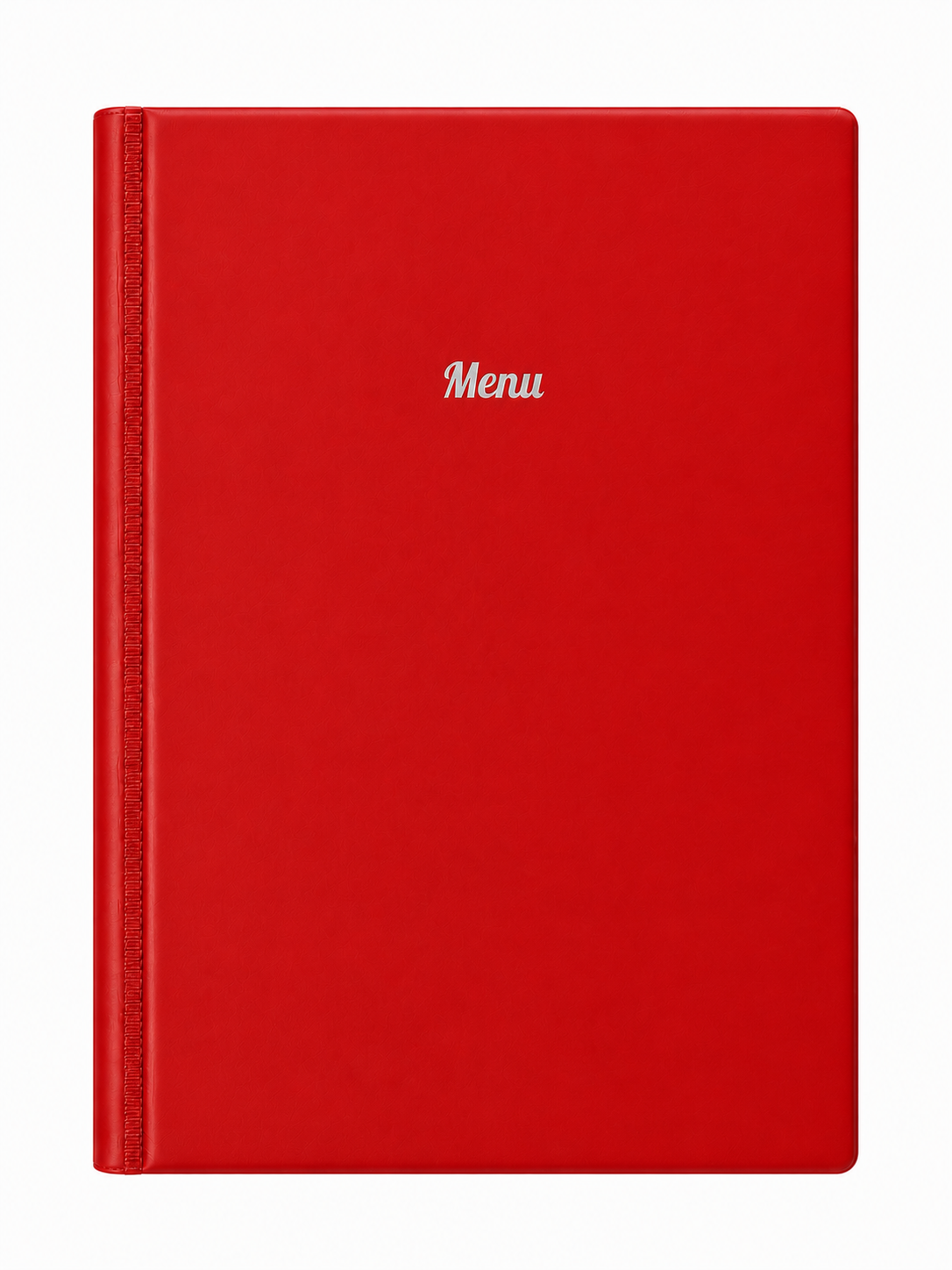 A4 Hard Cover Printed Menu Holder - Red with Silver Print