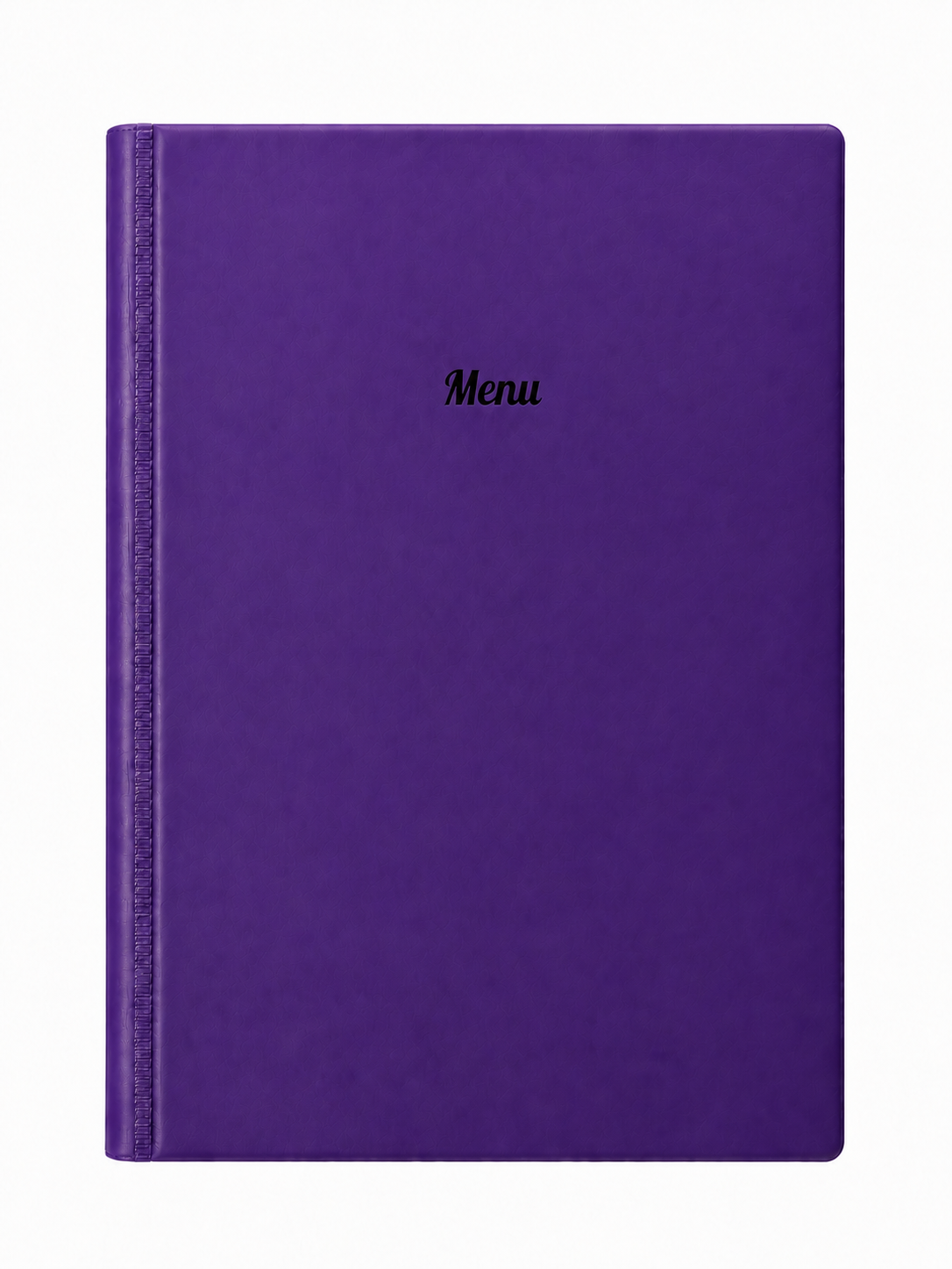 A4 Hard Cover Printed Menu Holder - Purple with Black Print