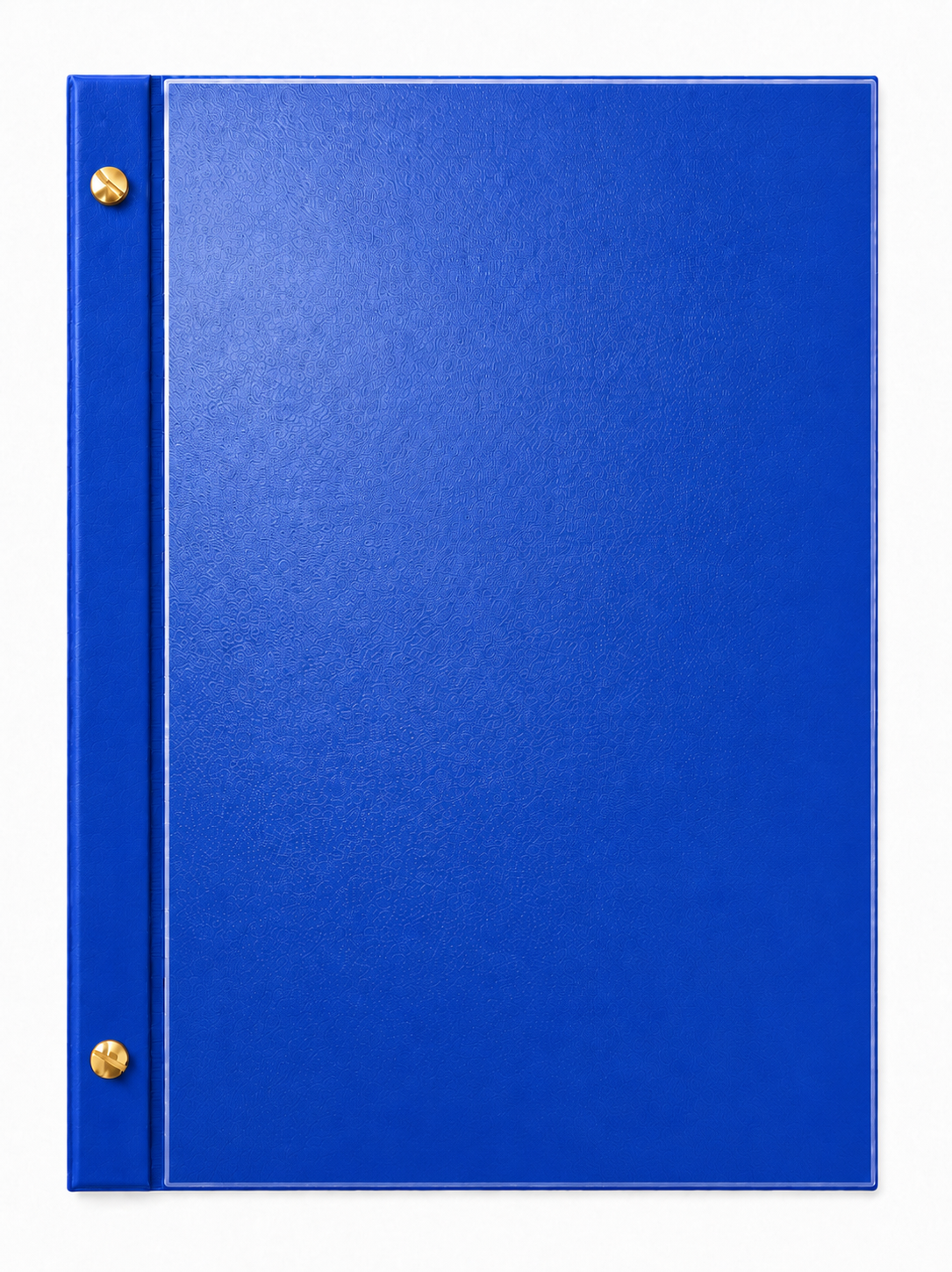 A4 Expandable Hard Cover Display Book with Clear Front Pocket - Blue