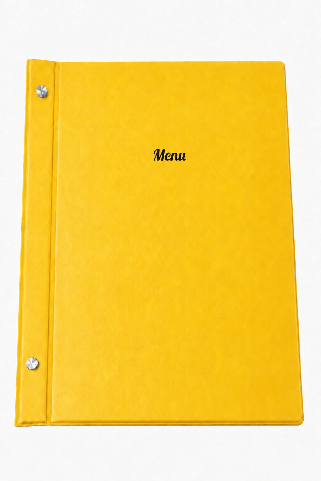 A4 Expandable Hard Cover Printed Menu Holder - Yellow Black Print