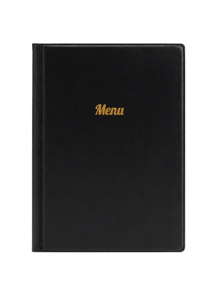 A5 Menu Holder - Black - Gold Print