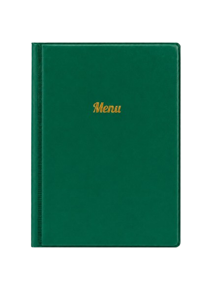A5 Menu Holder - Mid Green - Gold Print