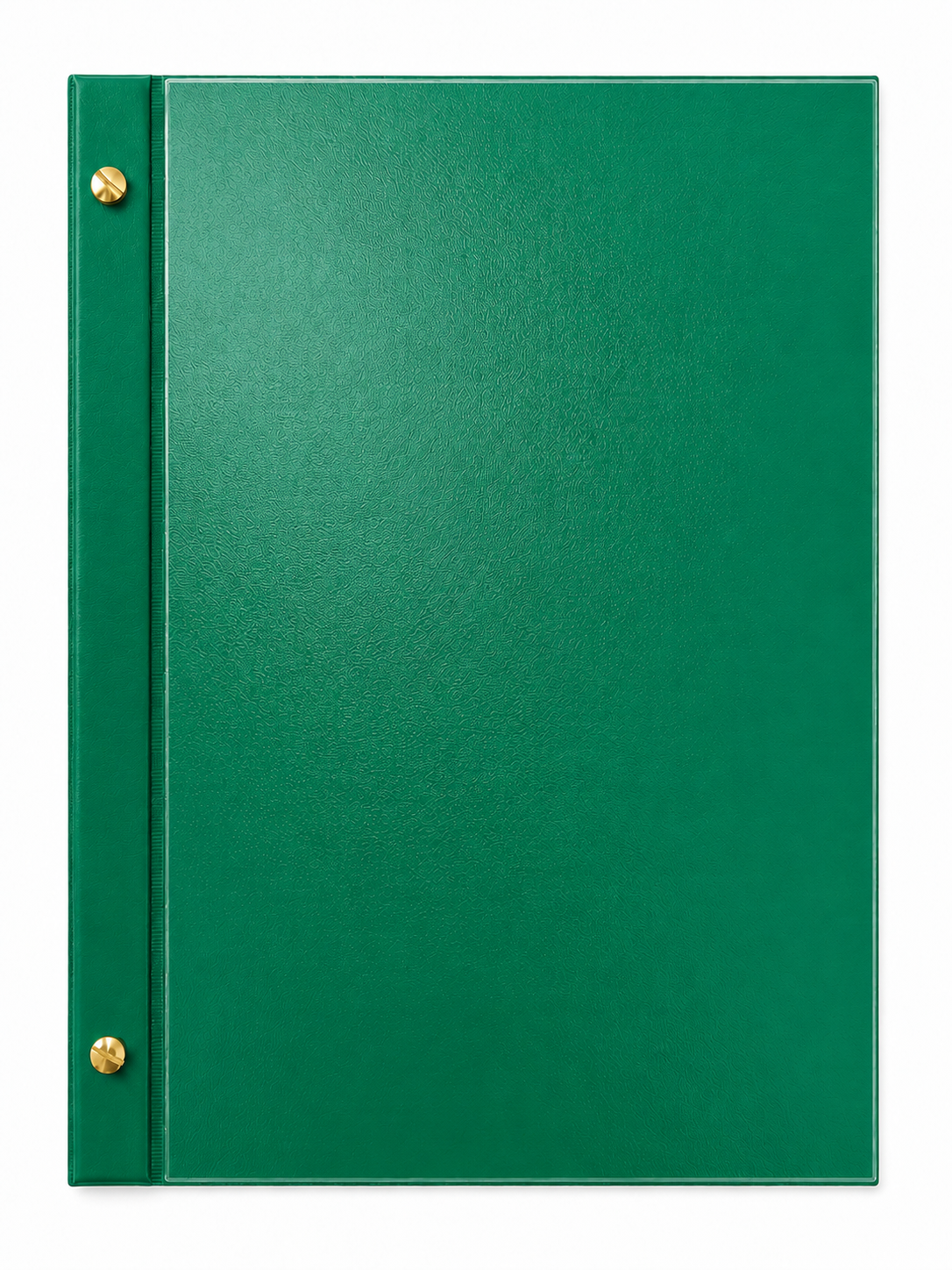A4 Expandable Hard Cover Display Book with Clear Front Pocket - Mid Green
