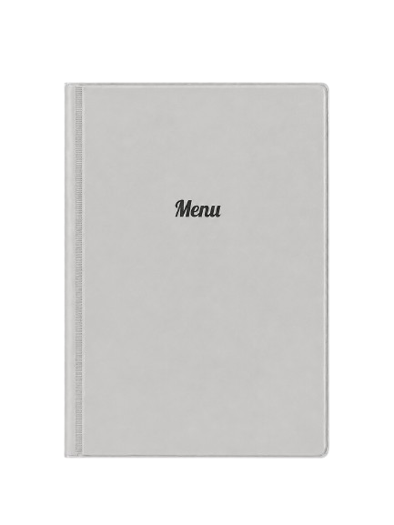 A5 Menu Holder - Light Grey - Black Print