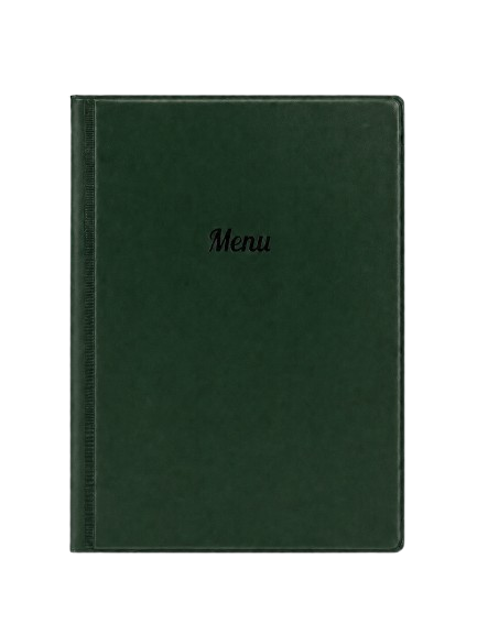 A5 Menu Holder - Dark Green - Black Print