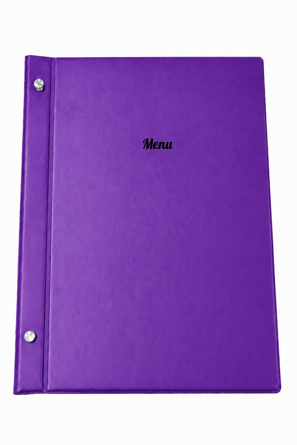 A4 Expandable Hard Cover Printed Menu Holder - Purple Black Print