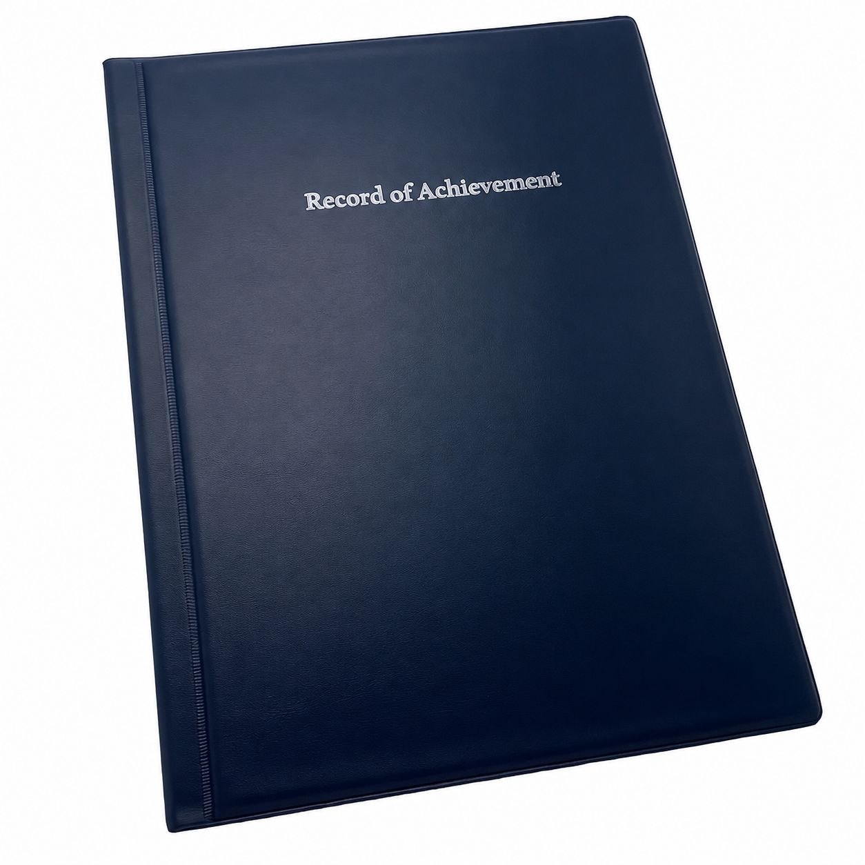 Record of Achievement Folder - Dark Blue - Silver Print