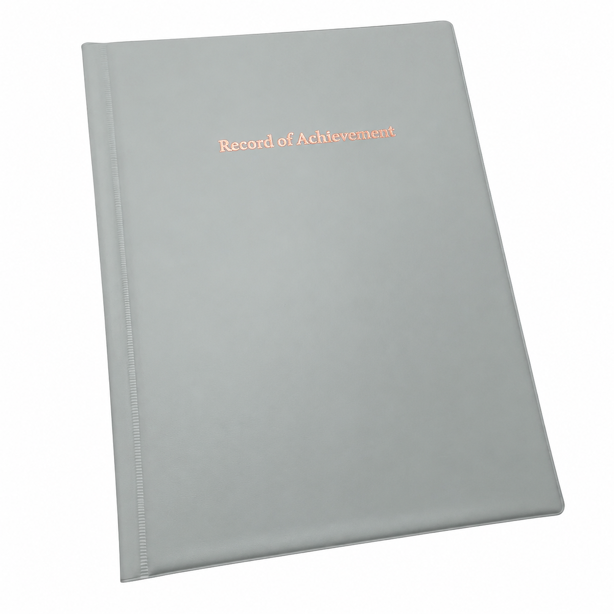 Record of Achievement Folder - Light Grey - Rose Gold Print