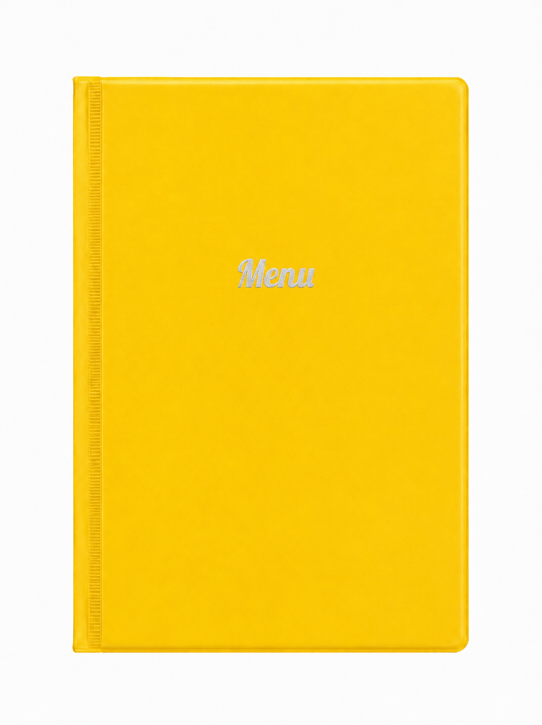 A5 Menu Holder - Yellow - Silver Print