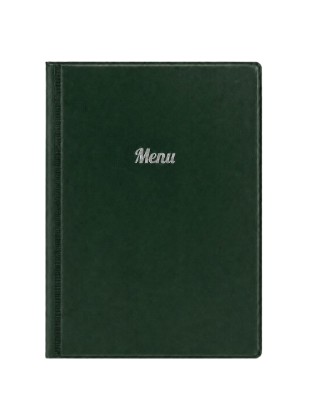 A5 Menu Holder - Dark Green - Silver Print