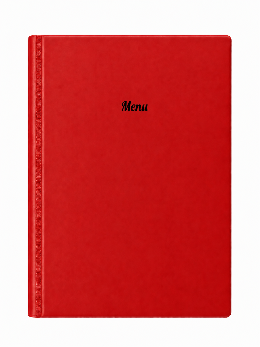 A4 Hard Cover Printed Menu Holder - Red with Black Print