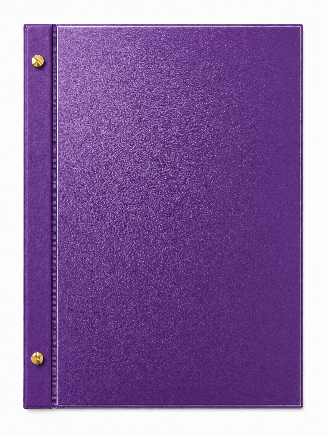 A4 Expandable Hard Cover Display Book with Clear Front Pocket - Purple