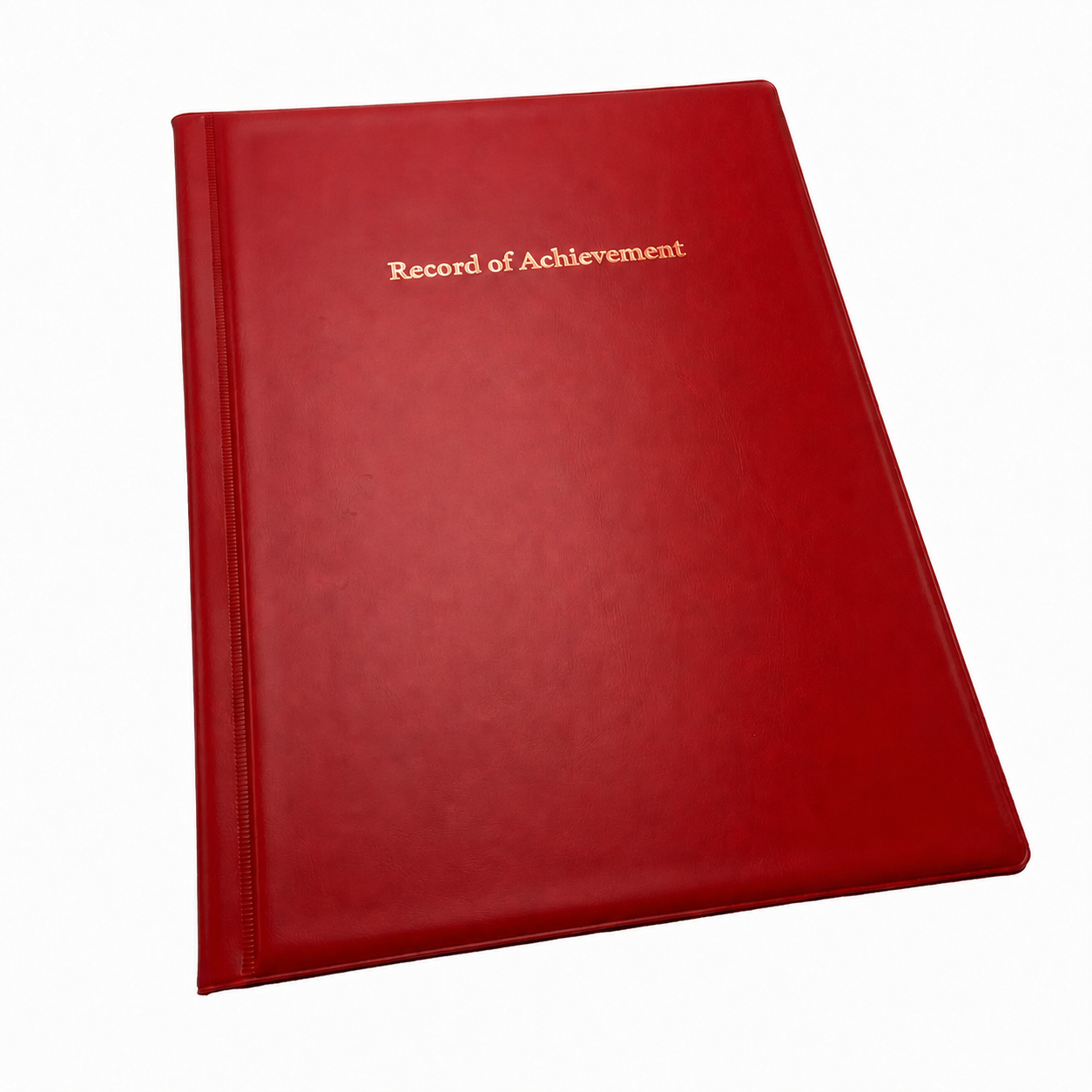 Record of Achievement Folder - Red - Rose Gold Print