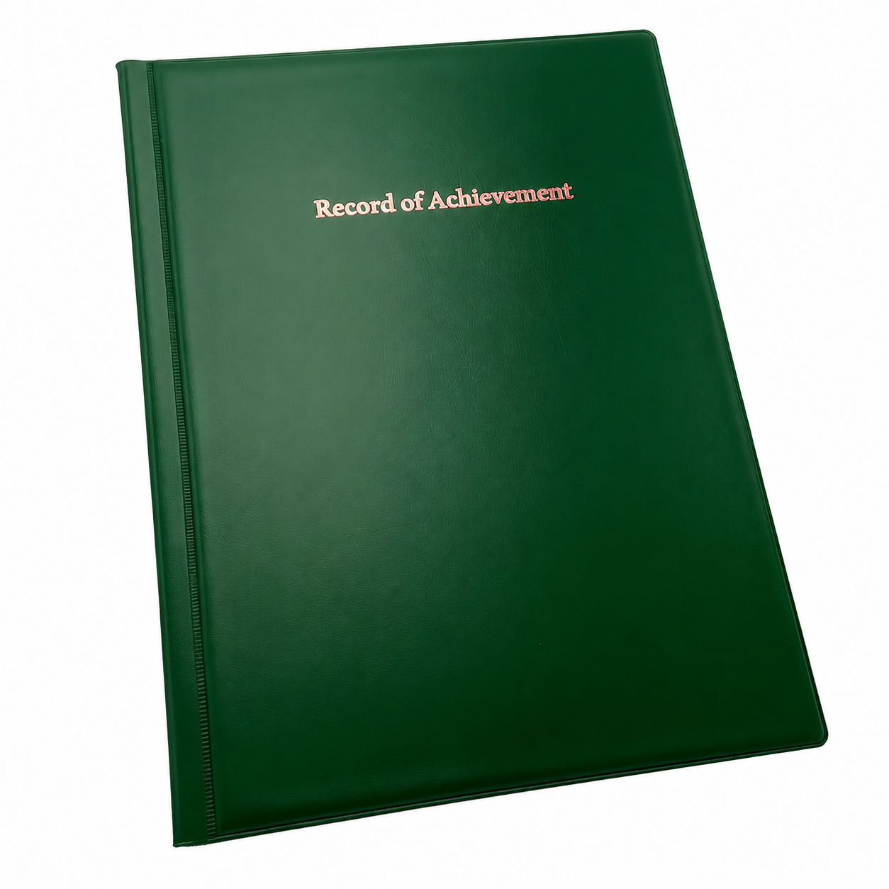 Record of Achievement Folder - Dark Green - Rose Gold Print