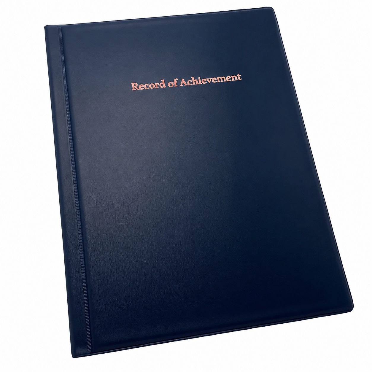 Record of Achievement Folder - Dark Blue - Rose Gold Print