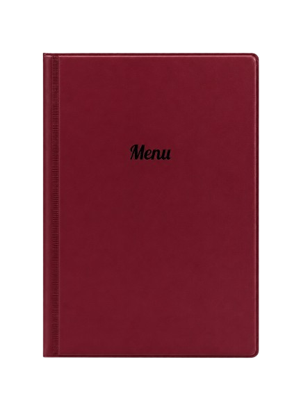 A5 Menu Holder - Burgundy - Black Print