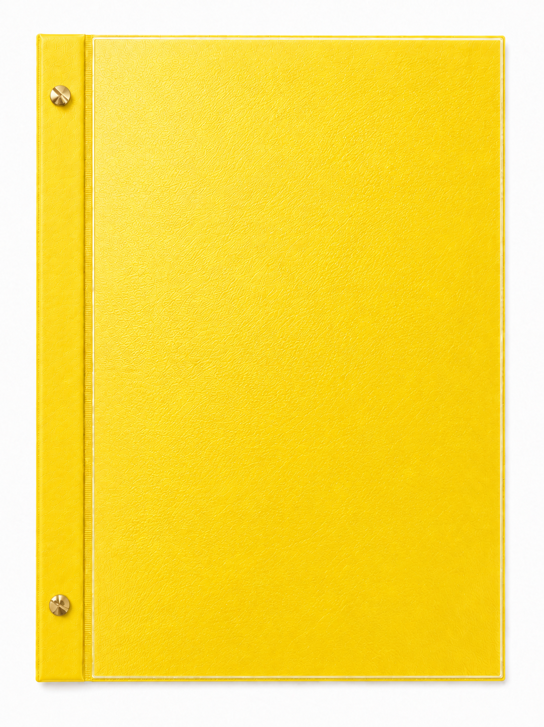 A4 Expandable Hard Cover Display Book with Clear Front Pocket - Yellow