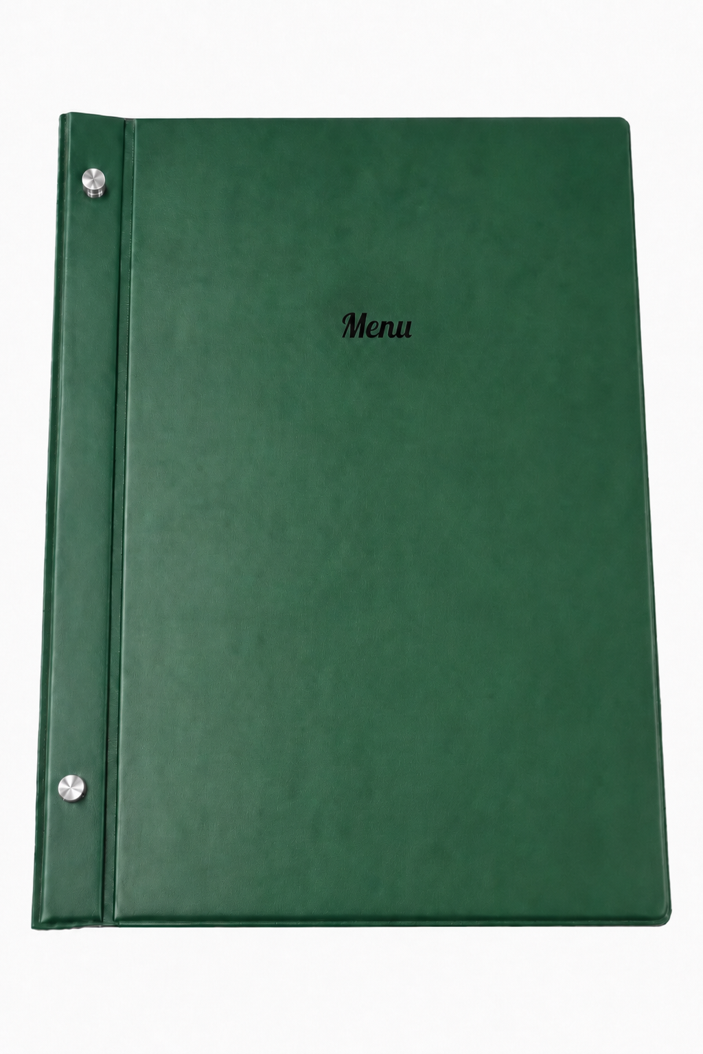 A4 Expandable Hard Cover Printed Menu Holder - Dark Green Black Print