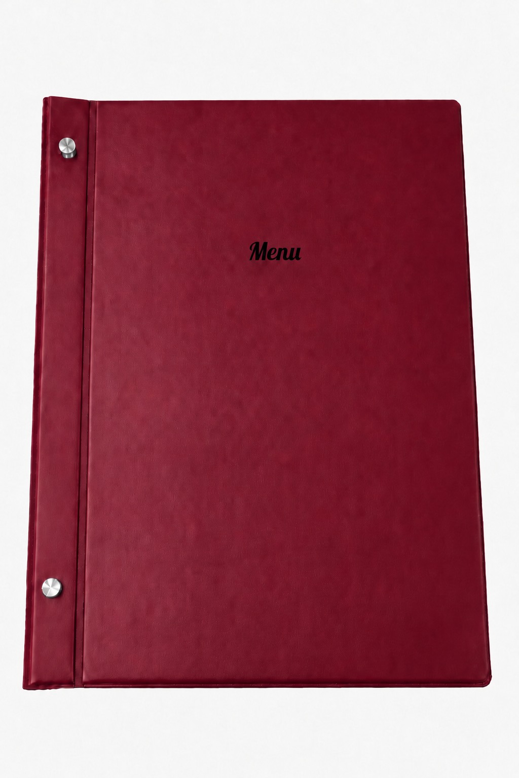 A4 Expandable Hard Cover Printed Menu Holder - Burgundy Black Print