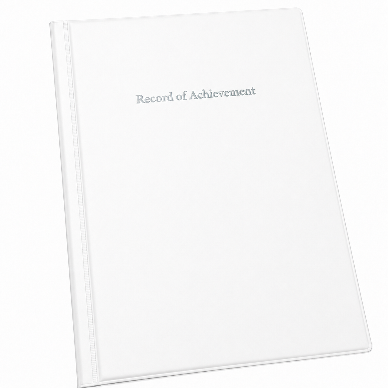 Record of Achievement Folder - White - Silver Print