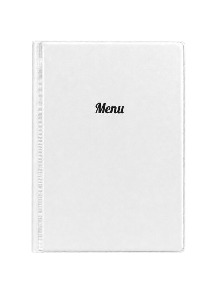 A5 Menu Holder - White - Black Print