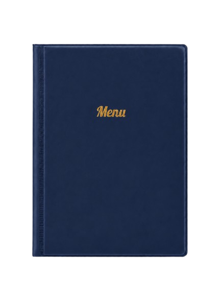 A5 Menu Holder - Dark Blue - Gold Print