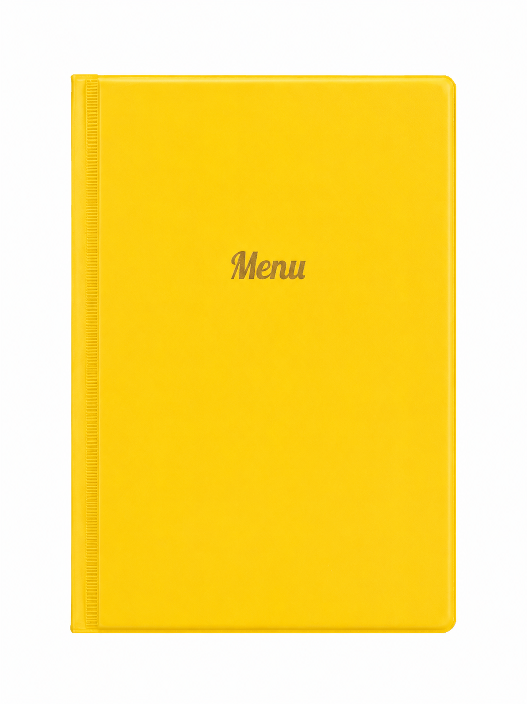 A5 Menu Holder - Yellow - Gold Print