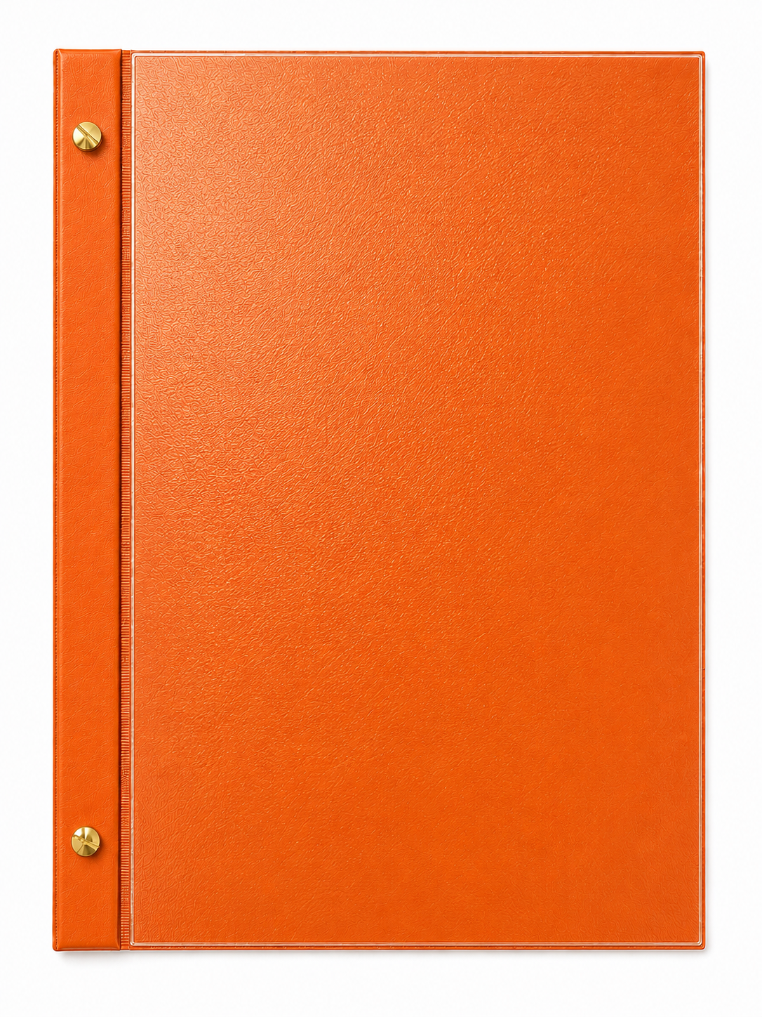 A4 Expandable Hard Cover Display Book with Clear Front Pocket - Orange