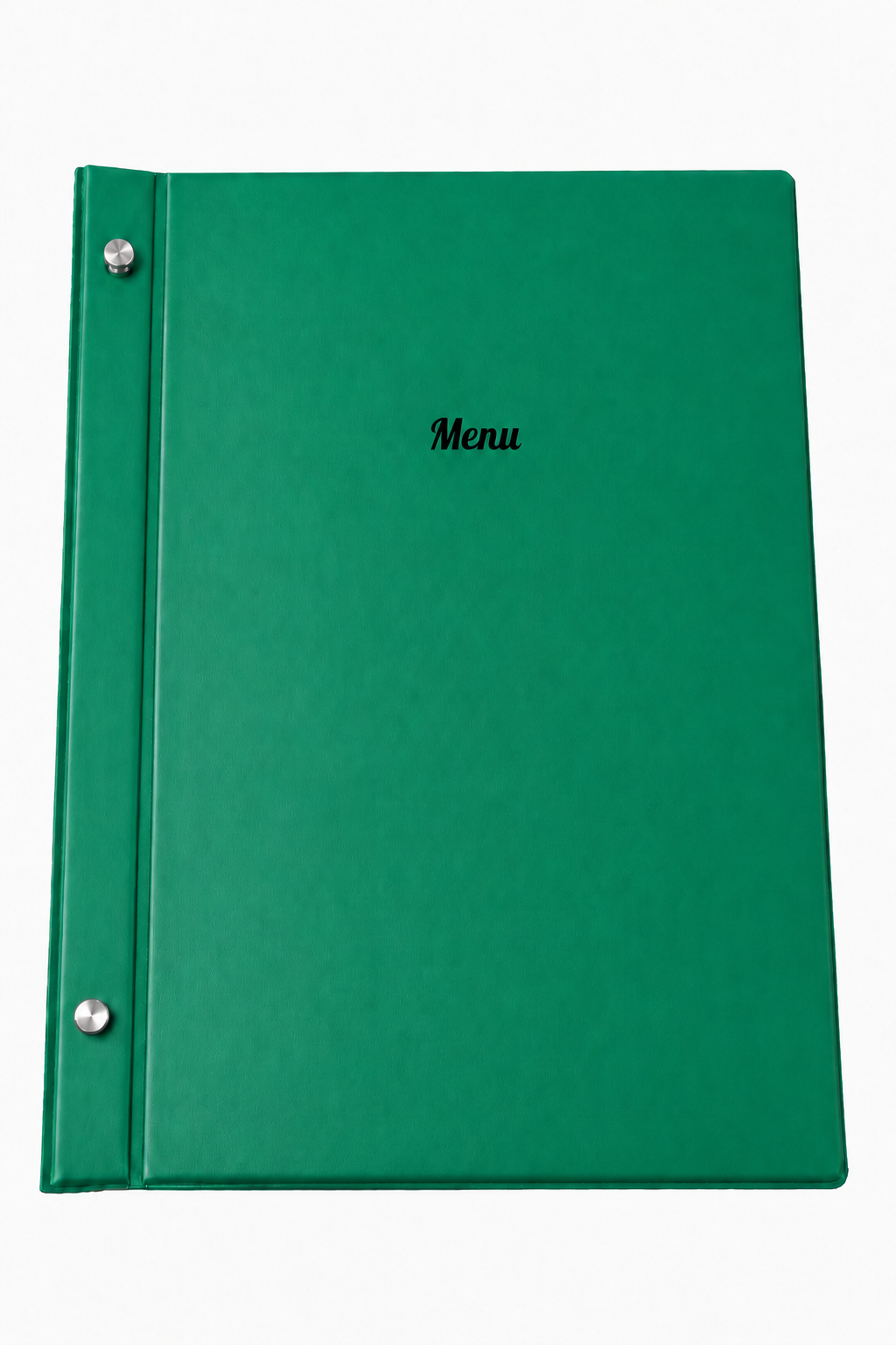 A4 Expandable Hard Cover Printed Menu Holder - Mid Green Black Print