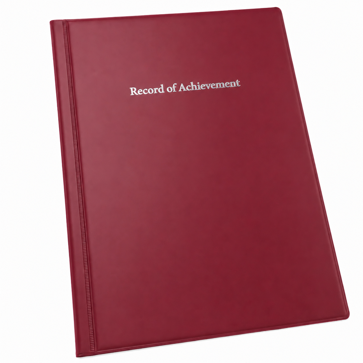 Record of Achievement Folder - Burgundy - Silver Print