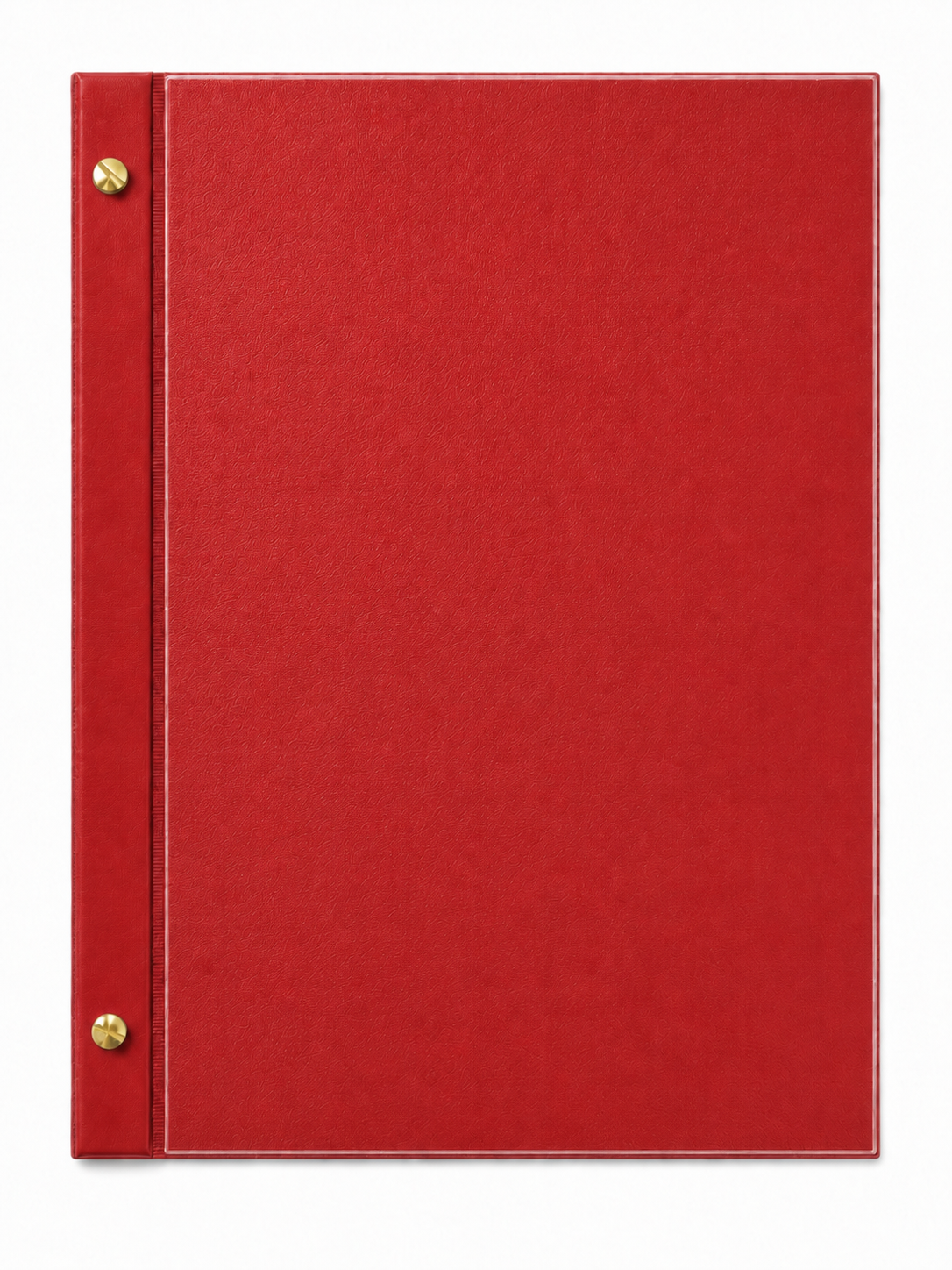 A4 Expandable Hard Cover Display Book with Clear Front Pocket - Red