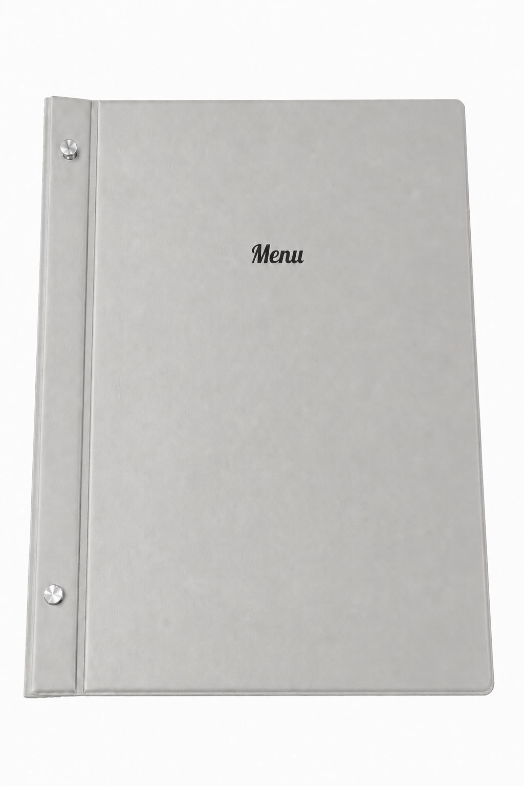 A4 Expandable Hard Cover Printed Menu Holder - Light Grey Black Print
