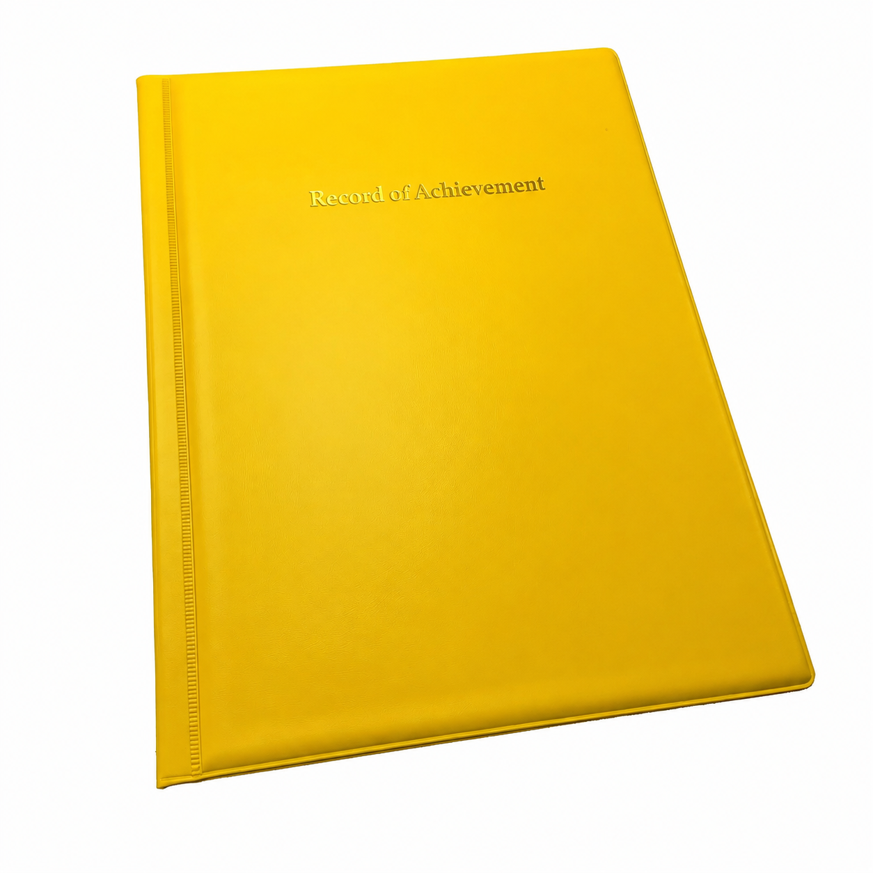 Record of Achievement Folder - Yellow - Gold Print