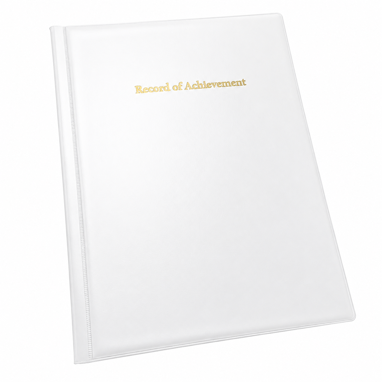 Record of Achievement Folder - White - Gold Print