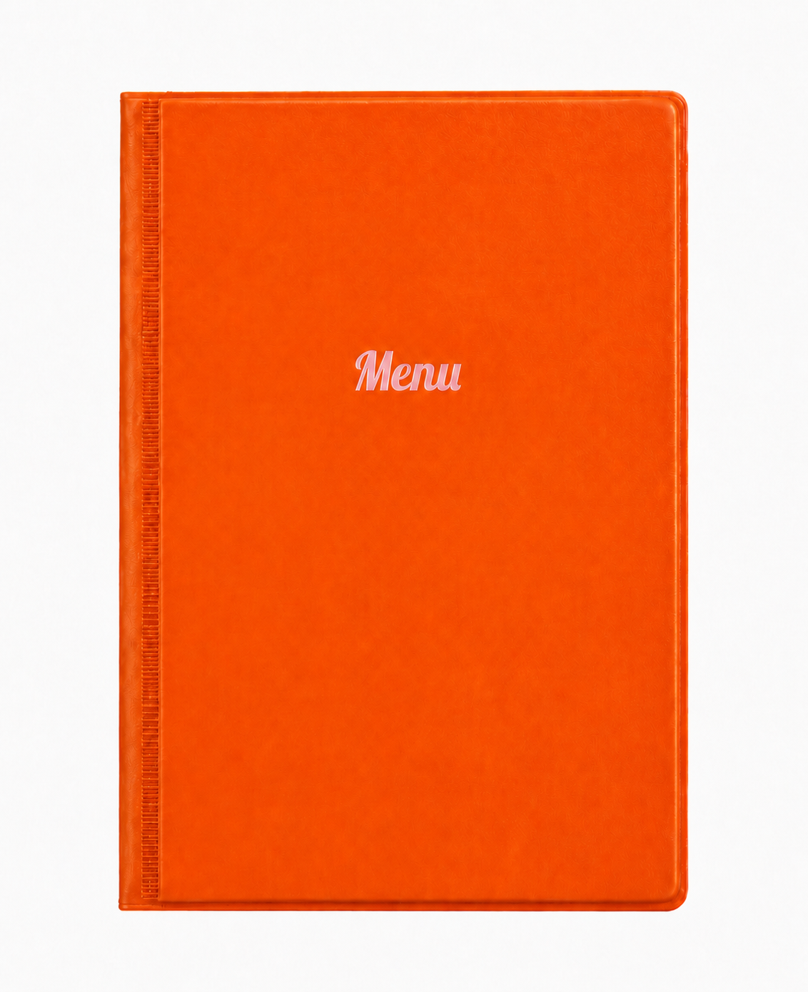 A5 Menu Holder - Orange - Rose Gold Print