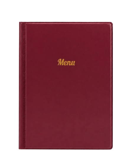 A5 Menu Holder - Burgundy - Gold Print
