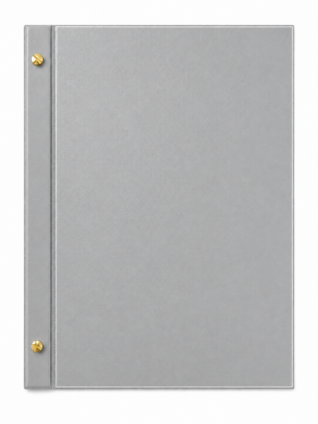A4 Expandable Hard Cover Display Book with Clear Front Pocket - Light Grey