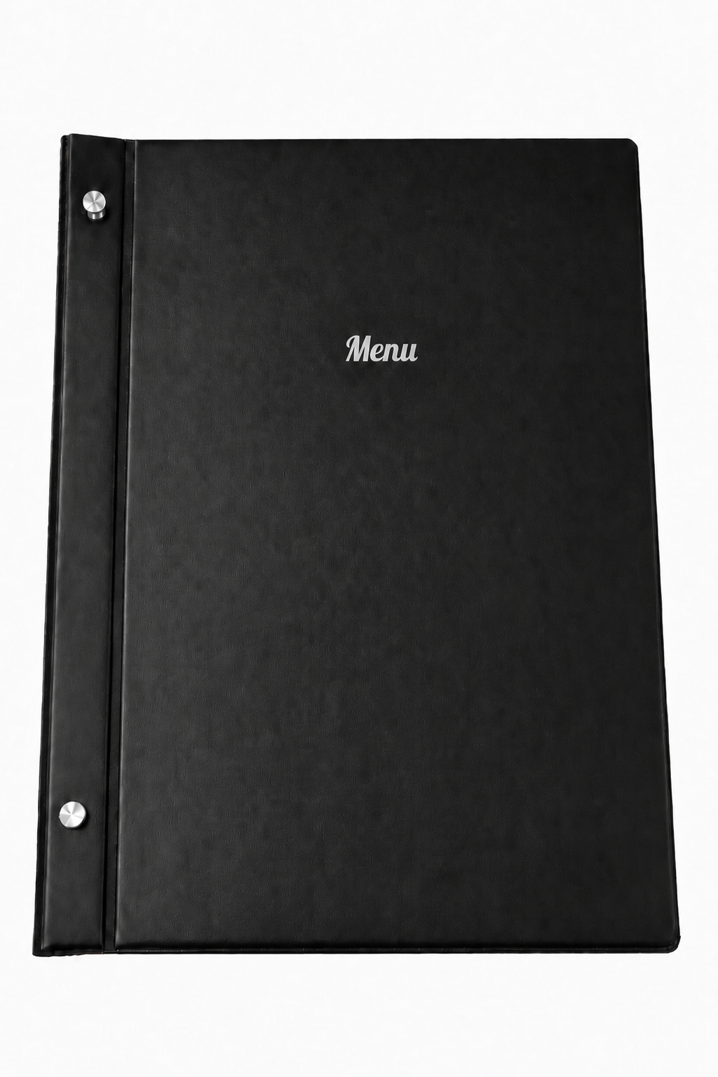 A4 Expandable Hard Cover Printed Menu Holder - Dark Green Silver Print