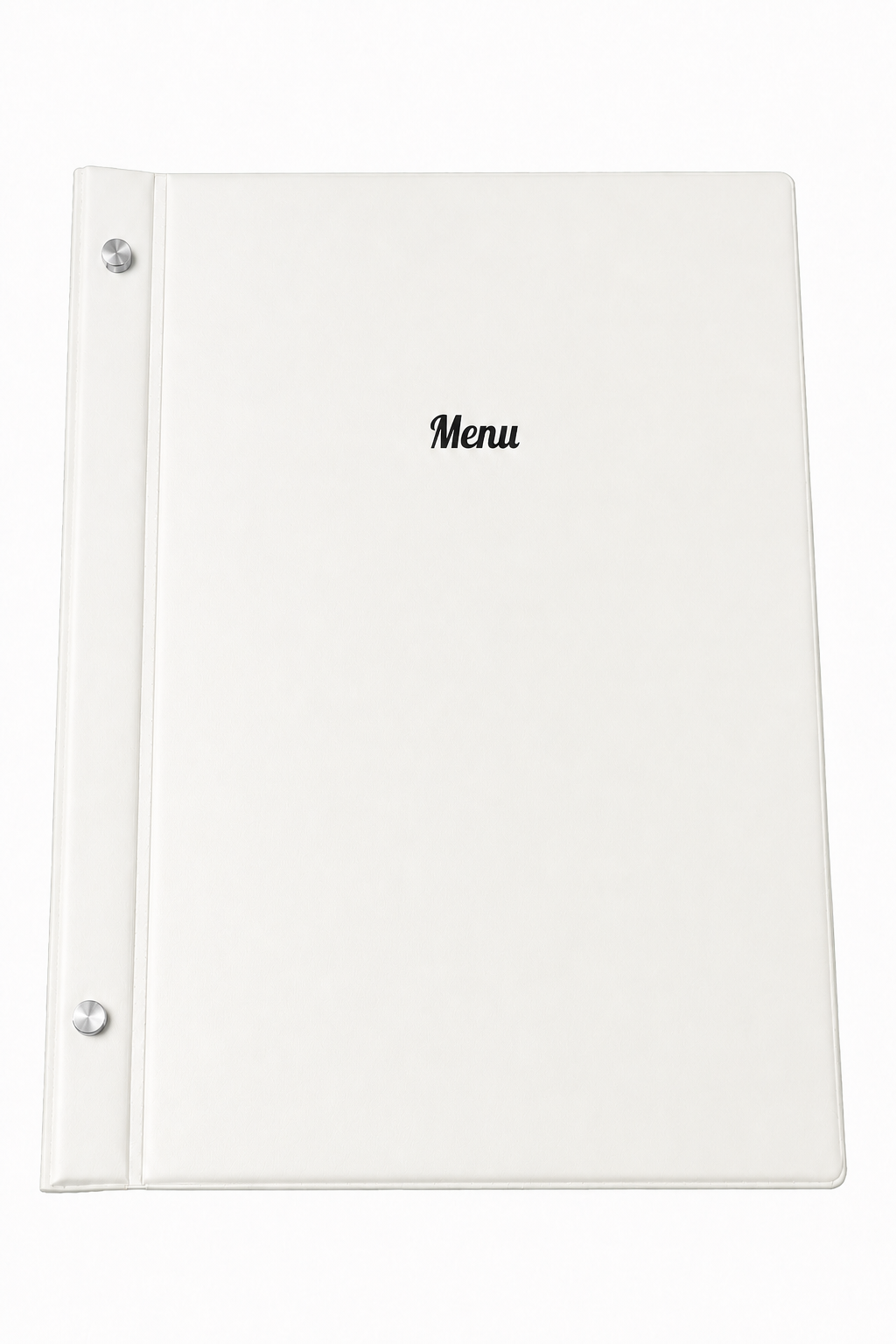A4 Expandable Hard Cover Printed Menu Holder - White Black Print