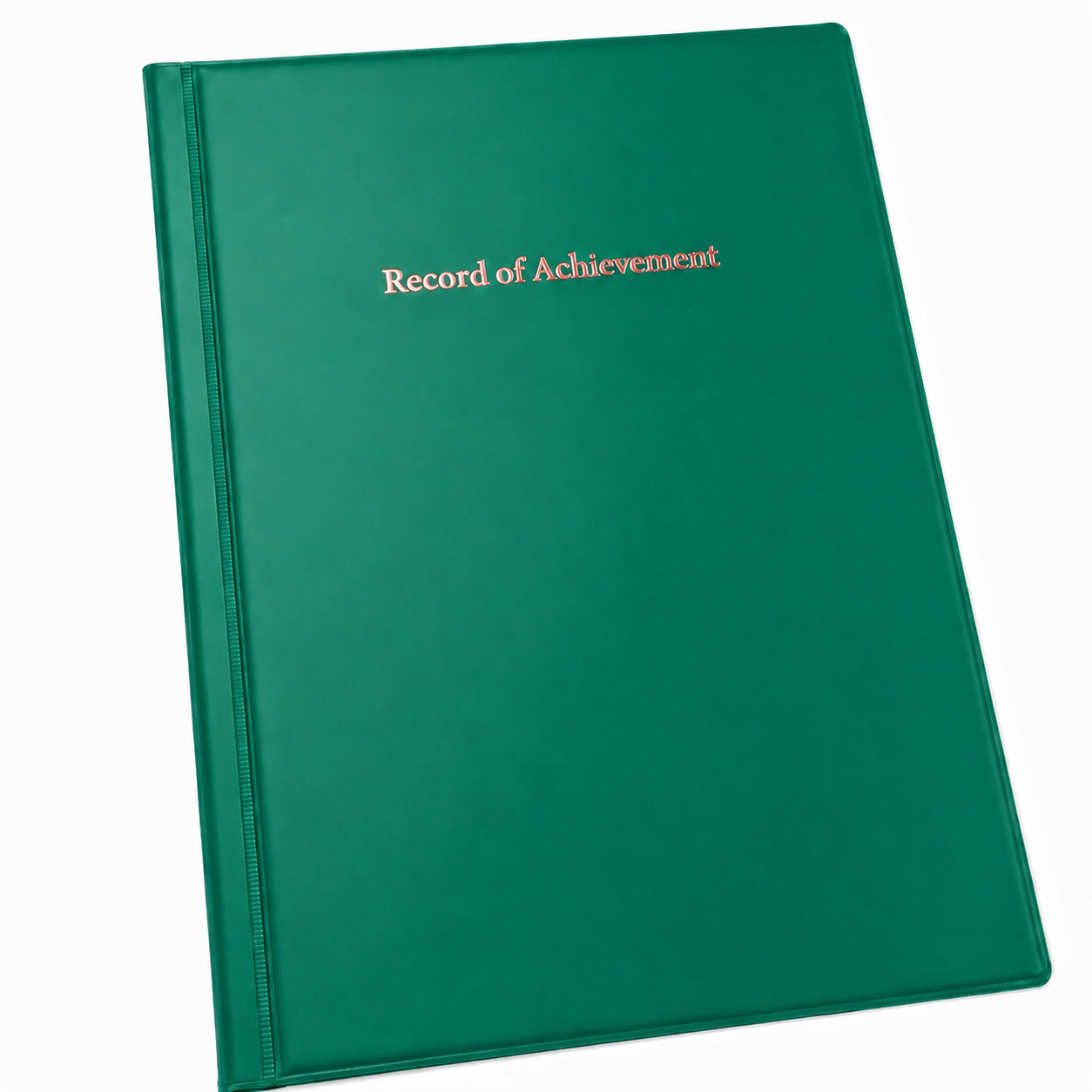 Record of Achievement Folder - Mid Green - Rose Gold Print