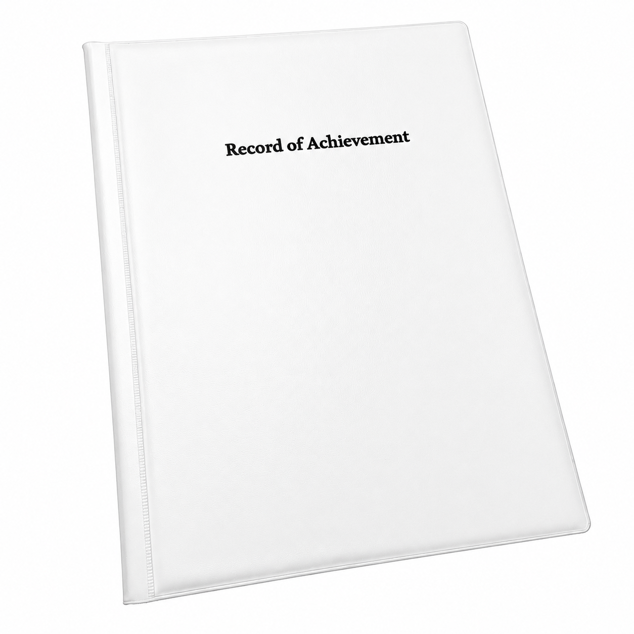 Record of Achievement Folder - White - Black Print