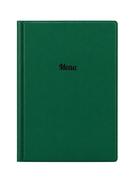 A5 Menu Holder - Mid Green - Black Print
