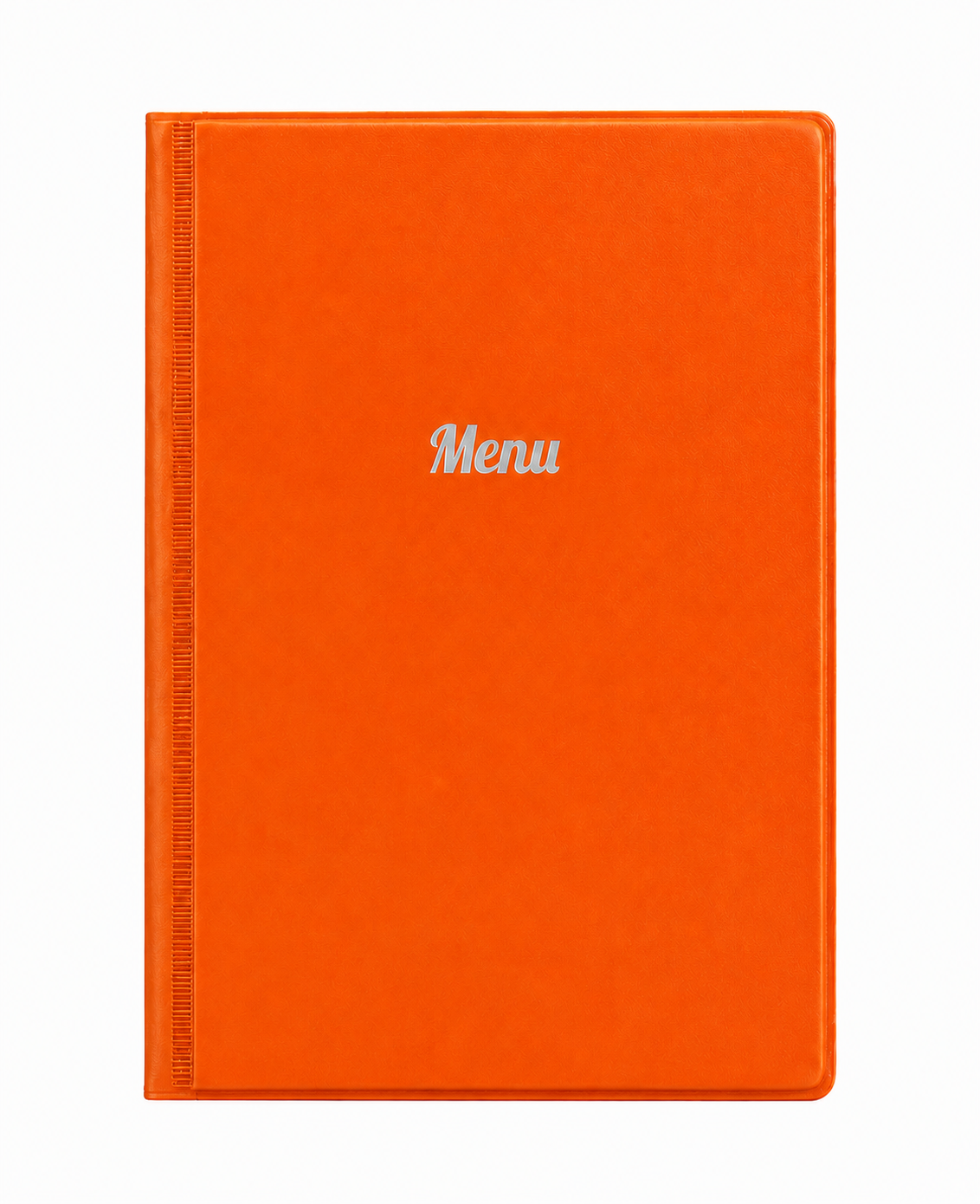 A5 Menu Holder - Orange - Silver Print