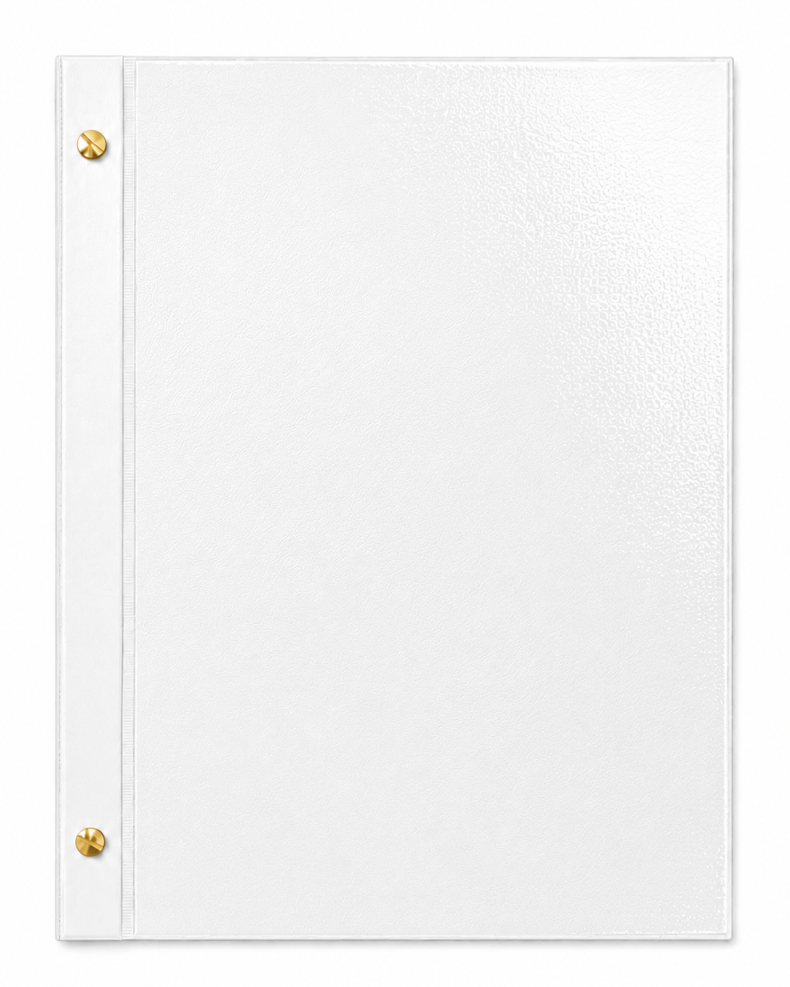 A4 Expandable Hard Cover Display Book with Clear Front Pocket - White