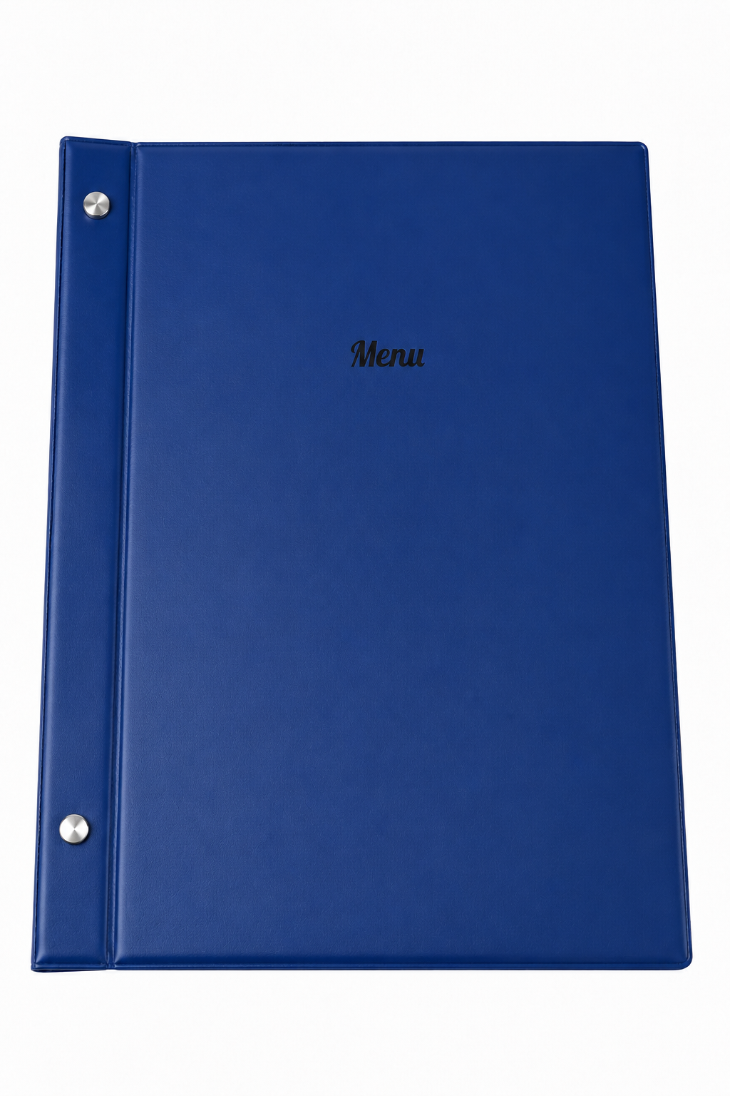 A4 Expandable Hard Cover Printed Menu Holder - Dark Blue Black Print