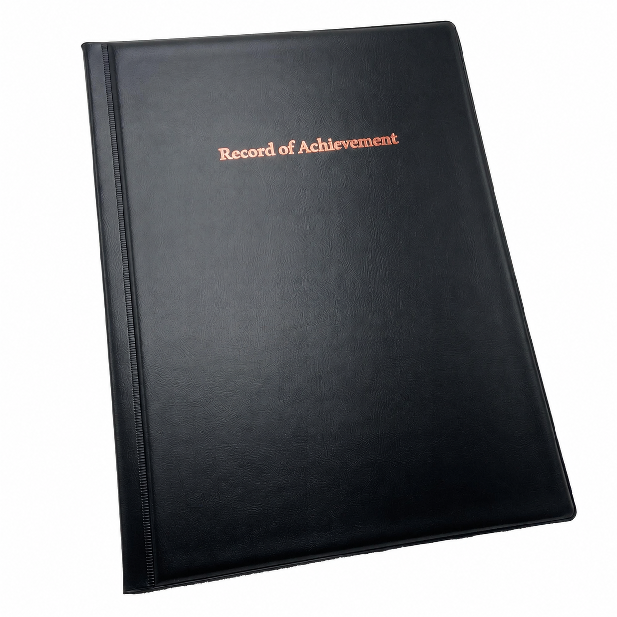 Record of Achievement Folder - Black - Rose Gold Print