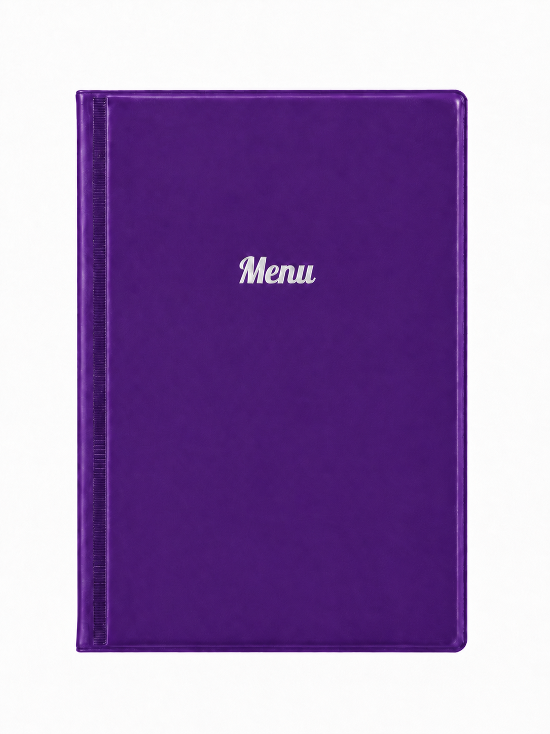 A5 Menu Holder - Purple - Silver Print