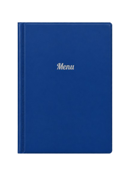 A5 Menu Holder - Blue - Silver Print